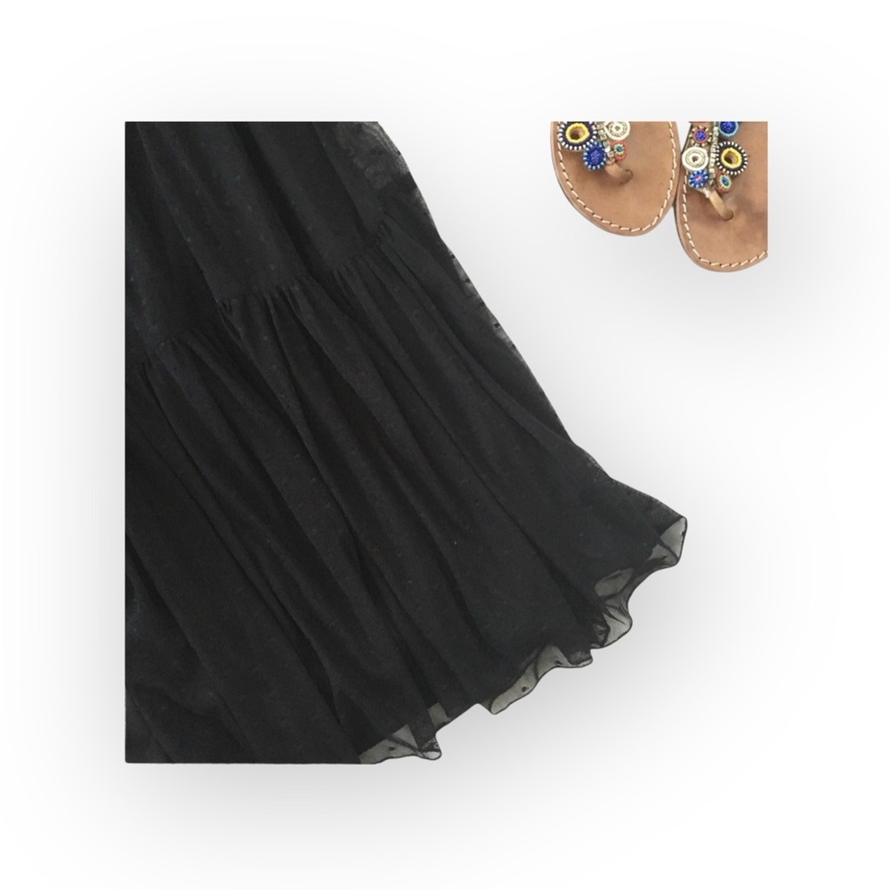 new LF Millau ๏ Floaty Net Maxi Skirt ๏ Polka Dot Lace Overlay ๏ Black ๏ XS - Picture 7 of 11